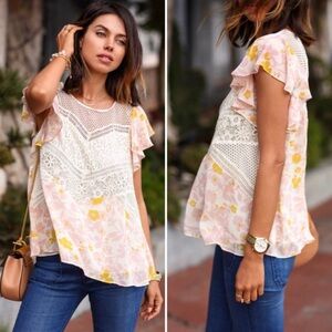 Anthropologie HD in Paris Flutter Sleeve Top